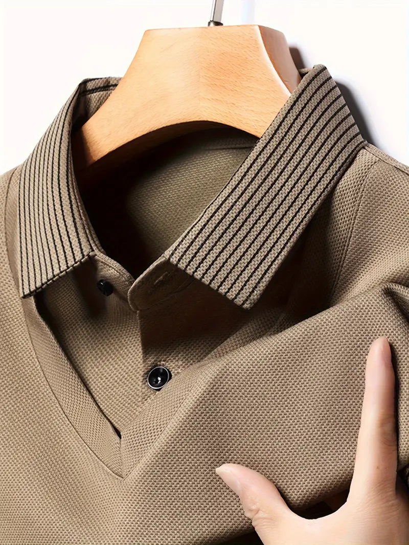 Men's 2-in-1 Long-Sleeve Polo - Elegant & Breathable