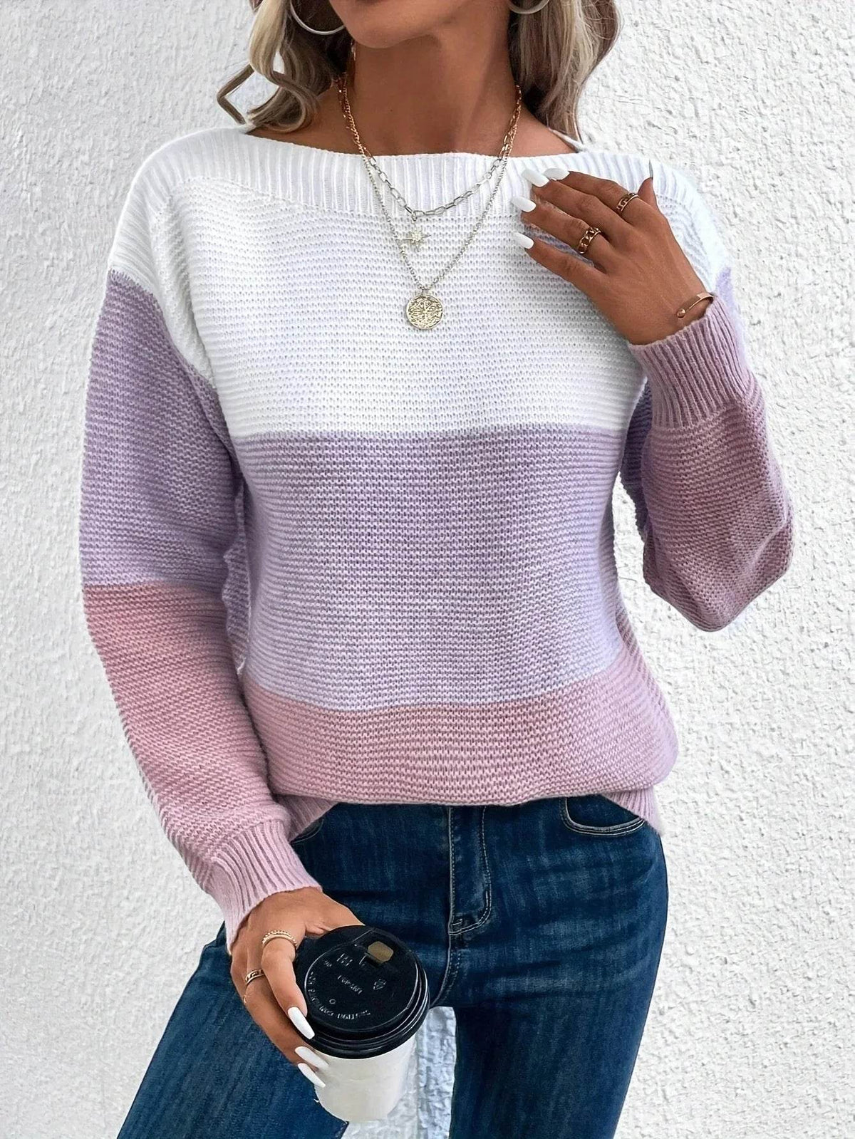 Elena Round-Neck Knit Sweater