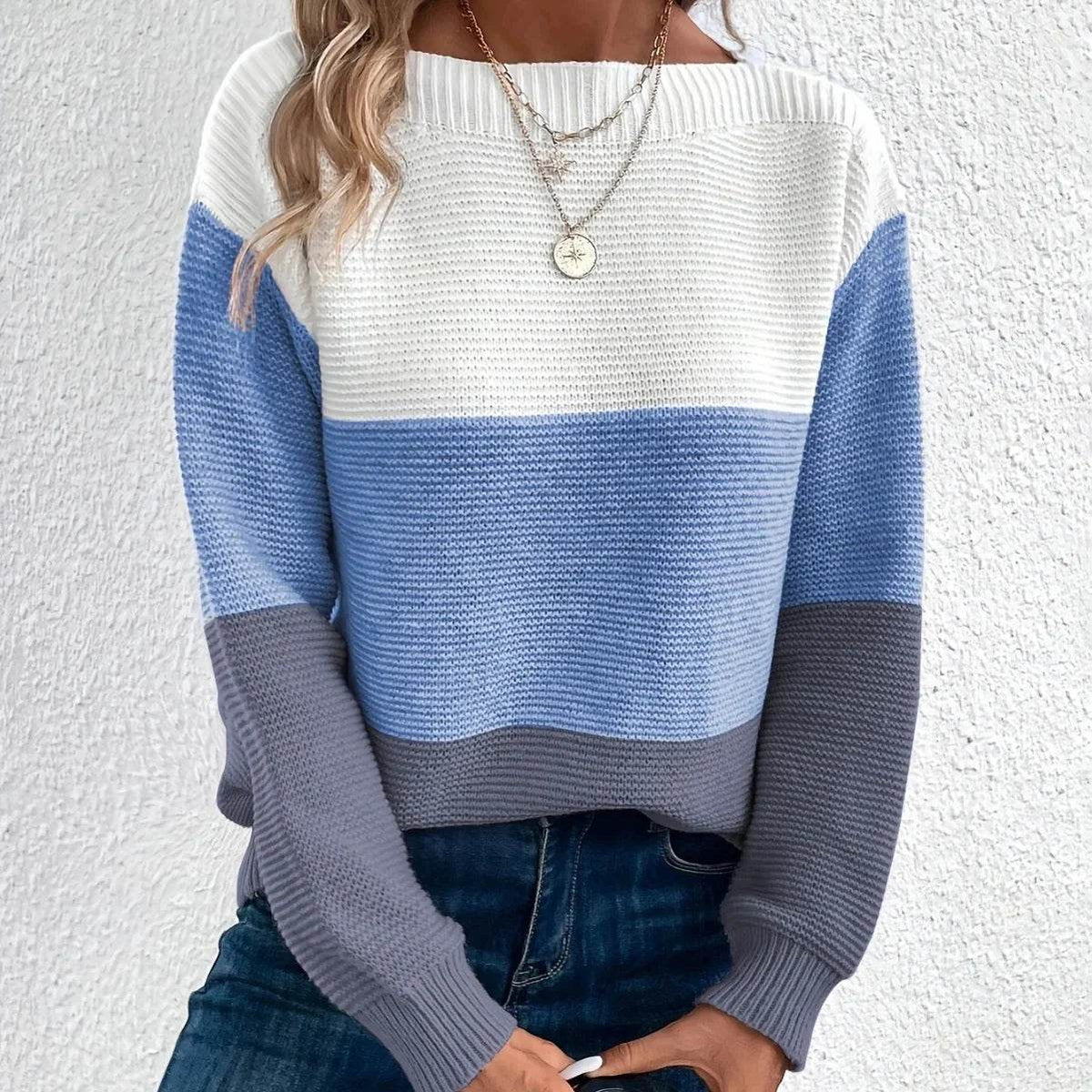 Elena Round-Neck Knit Sweater