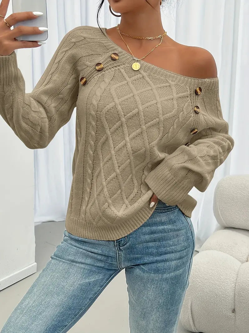 Elegant Button Sweater - Élise