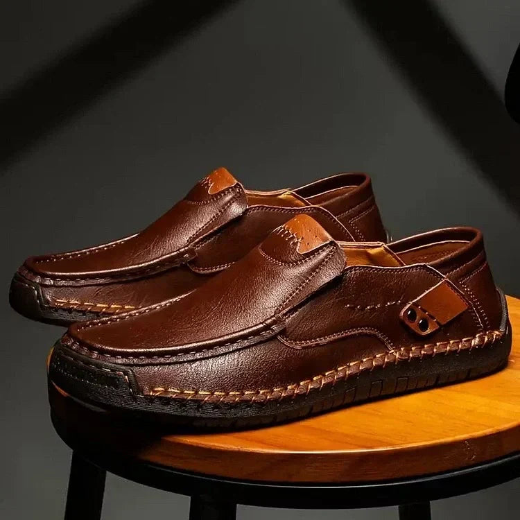 Men's Leather Slip-On Loafers – SoftStep