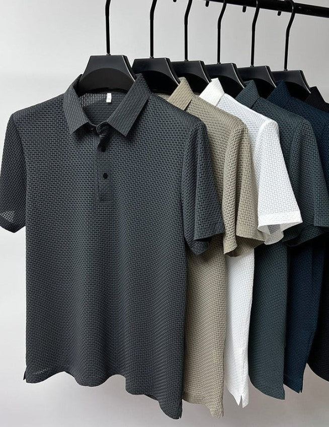 Men's Textured Stretch Polo